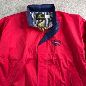 Vintage 80s K Products Jacket Mens Size XXL Red Zip Snap‎ Front USA Spreckels
